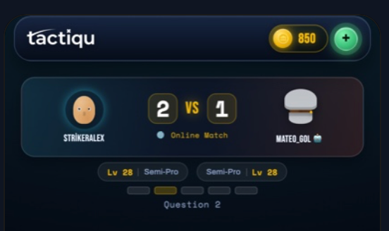 Tactiqu In-Game VS Duel Scoreboard